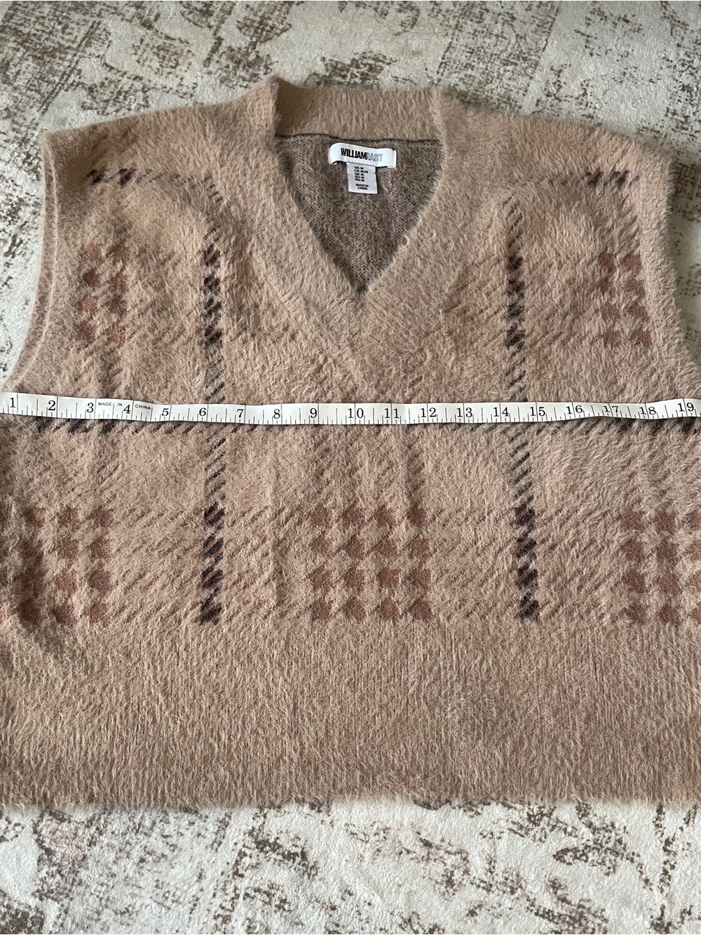 Sand/Tan V-Neck Sweater Vest - Picture 2 of 7